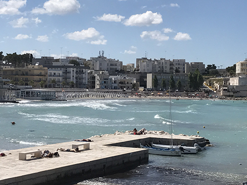 The seaside town of Otranto, Italy, and its calm cove