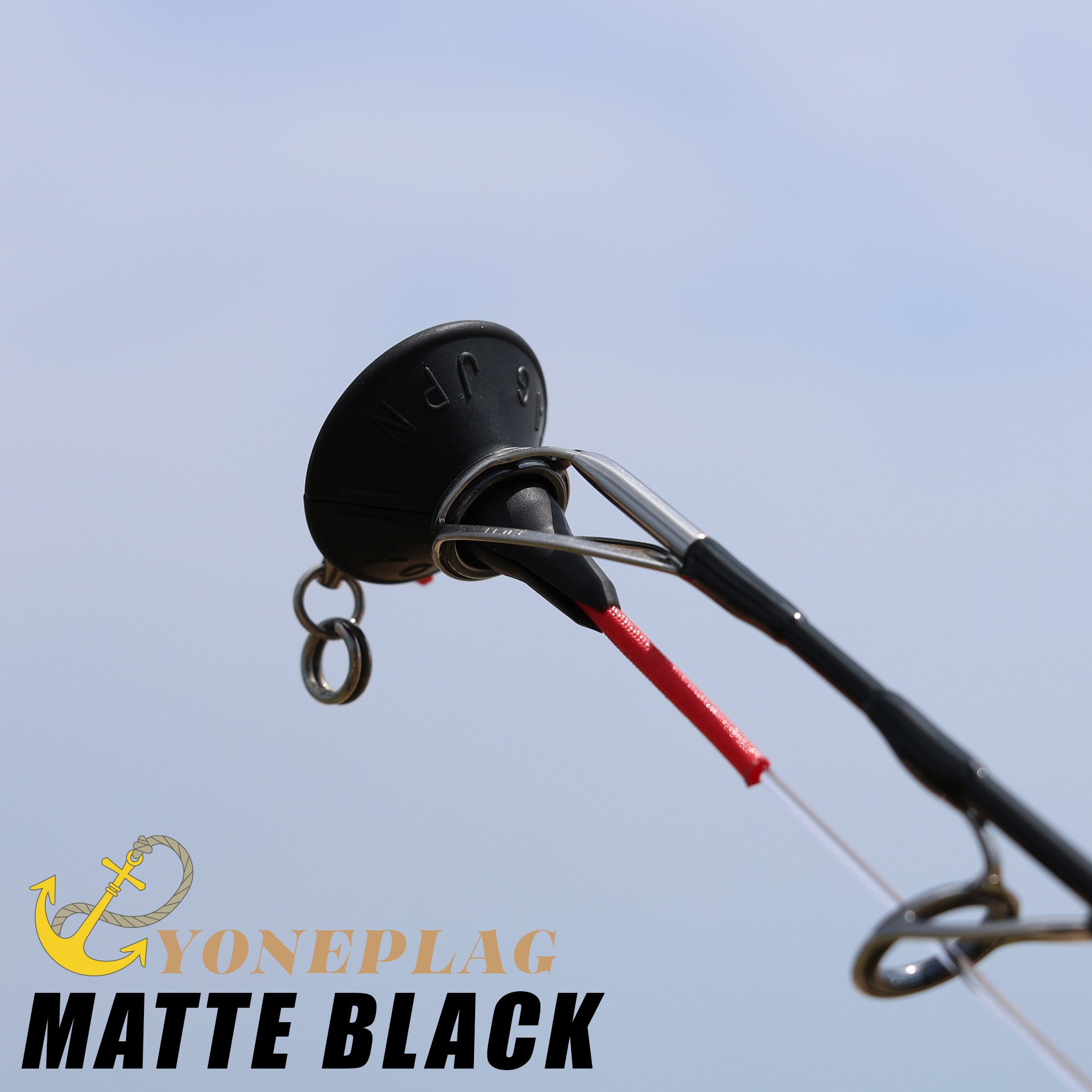 YONEPLAG in matte black fitted to a rod's top guide